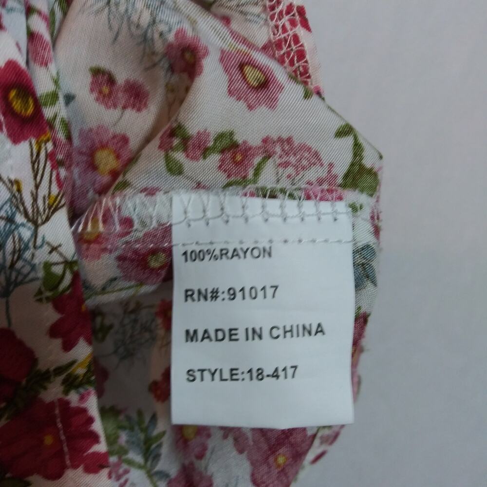 Solitaire For Anthropologie Red Ditsy Floral V-Neck Peasant Blouse Size Small - Picture 8 of 9